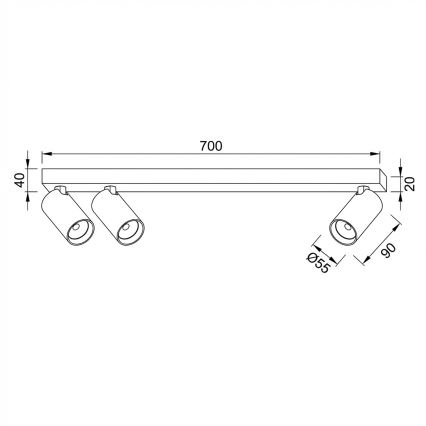 Brilagi - Φωτιστικό σποτ SELE LONG 3xGU10/30W/230V λευκό
