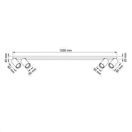 Brilagi - Φωτιστικό σποτ SELE LONG 4xGU10/30W/230V μαύρο