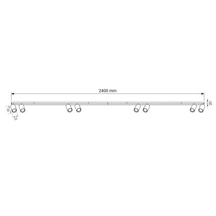 BRILAGI - Φωτιστικό σποτ SELE LONG 8xGU10/30W/230V λευκό