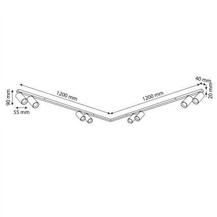 Brilagi - Φωτιστικό σποτ SELE LONG 8xGU10/30W/230V μαύρο