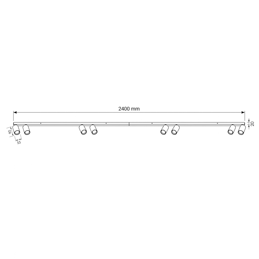 BRILAGI - Φωτιστικό σποτ SELE LONG 8xGU10/30W/230V μαύρο