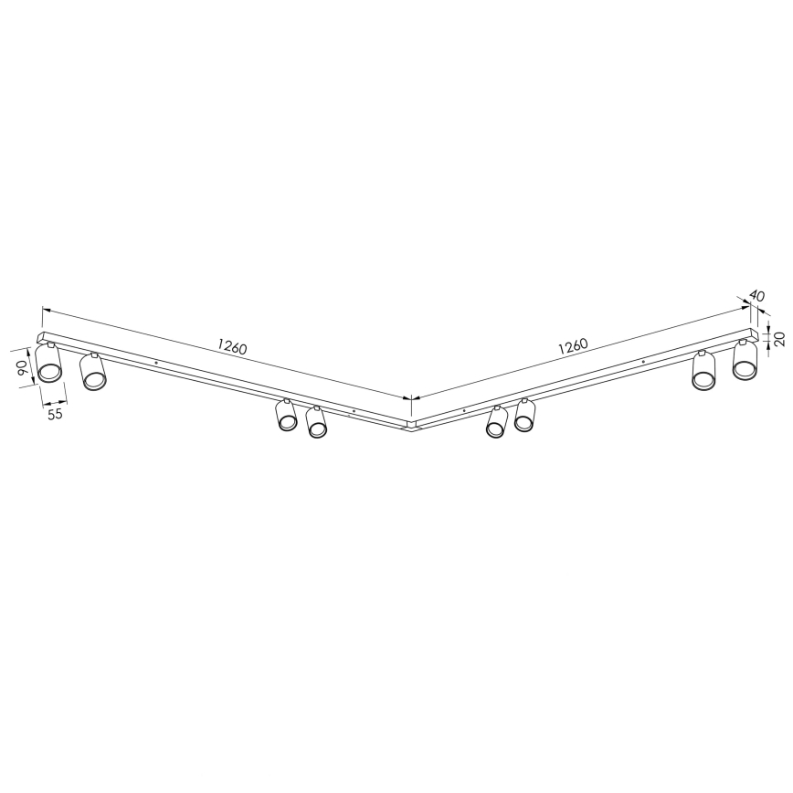 BRILAGI - Φωτιστικό σποτ SELE LONG 8xGU10/30W/230V μπεζ