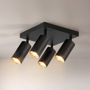 Brilagi - Φωτιστικό σποτ SELE SQUARE 4xGU10/30W/230V μαύρο/χρυσό