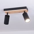 Brilagi - Φωτιστικό σποτ SELE WOOD ACOUSTIC 2xGU10/30W/230V μαύρο/ξύλο