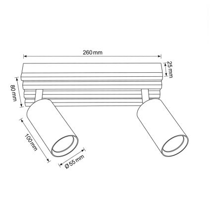 Brilagi - Φωτιστικό σποτ SELE WOOD ACOUSTIC 2xGU10/30W/230V μαύρο/ξύλο