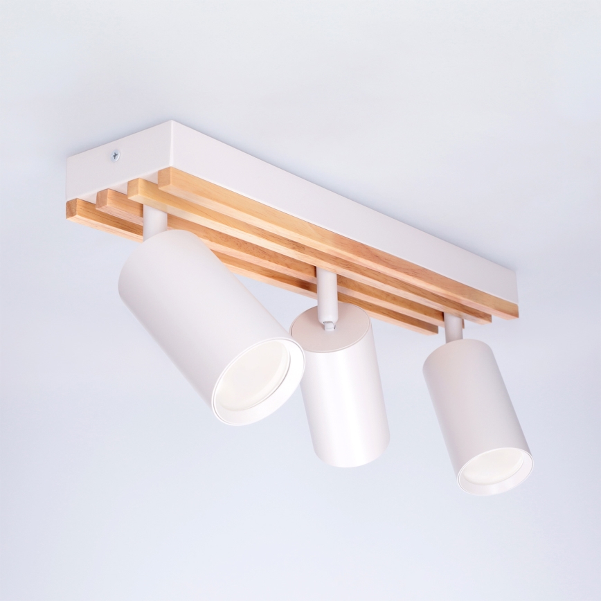 Brilagi - Φωτιστικό σποτ SELE WOOD ACOUSTIC 3xGU10/30W/230V λευκό/ξύλο