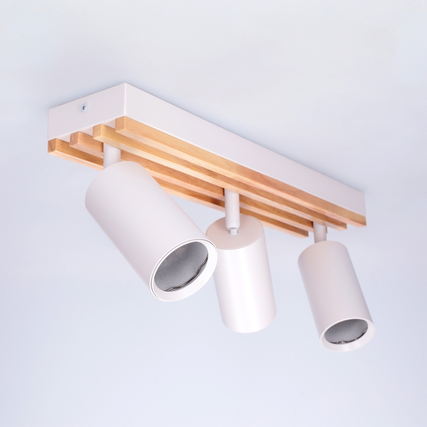 Brilagi - Φωτιστικό σποτ SELE WOOD ACOUSTIC 3xGU10/30W/230V λευκό/ξύλο