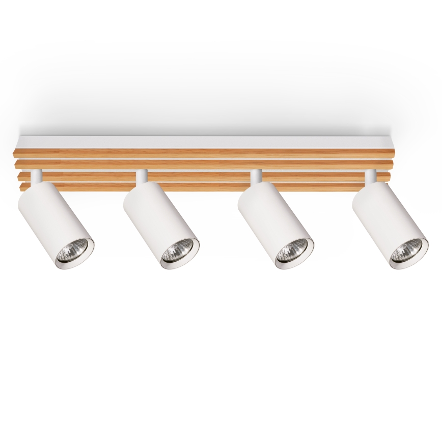 Brilagi - Φωτιστικό σποτ SELE WOOD ACOUSTIC 4xGU10/30W/230V λευκό/ξύλο