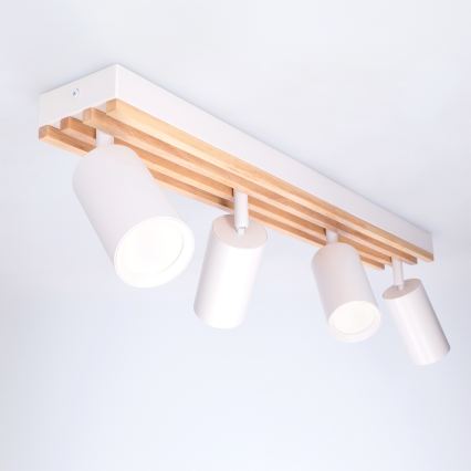 Brilagi - Φωτιστικό σποτ SELE WOOD ACOUSTIC 4xGU10/30W/230V λευκό/ξύλο