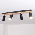 Brilagi - Φωτιστικό σποτ SELE WOOD ACOUSTIC 4xGU10/30W/230V μαύρο/ξύλο