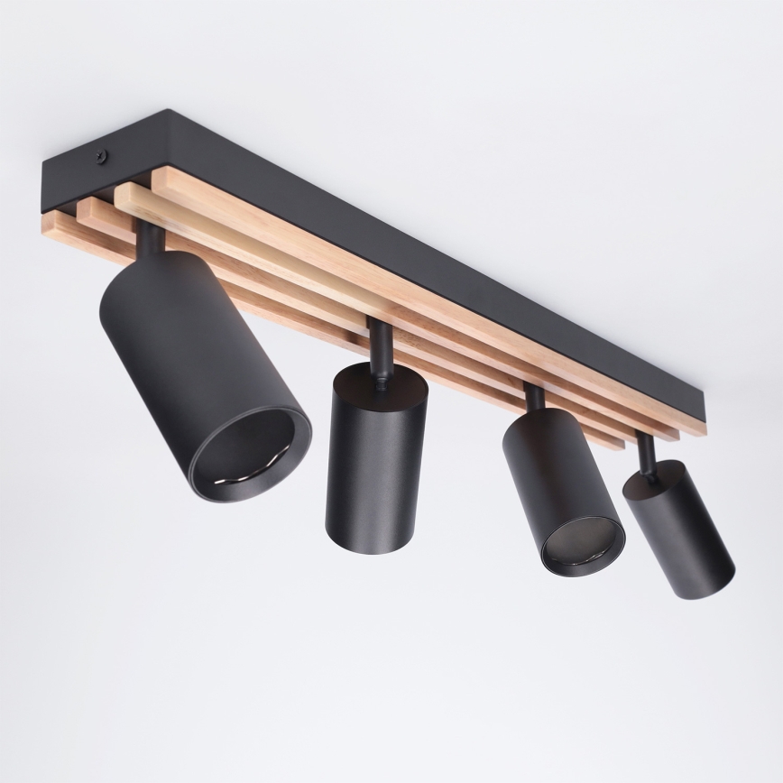 Brilagi - Φωτιστικό σποτ SELE WOOD ACOUSTIC 4xGU10/30W/230V μαύρο/ξύλο