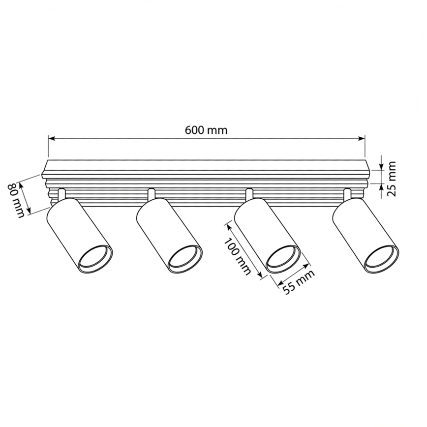 Brilagi - Φωτιστικό σποτ SELE WOOD ACOUSTIC 4xGU10/30W/230V μαύρο/ξύλο