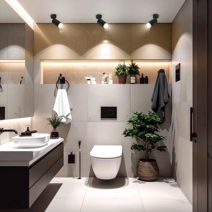 Brilagi - Φωτιστικό σποτ μπάνιου SELE 1xGU10/30W/230V IP44 μαύρο