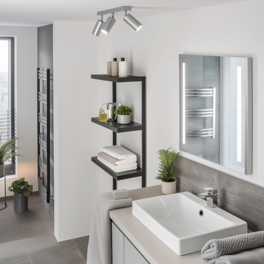 Brilagi - Φωτιστικό σποτ μπάνιου SELE 3xGU10/30W/230V IP44 ασημί