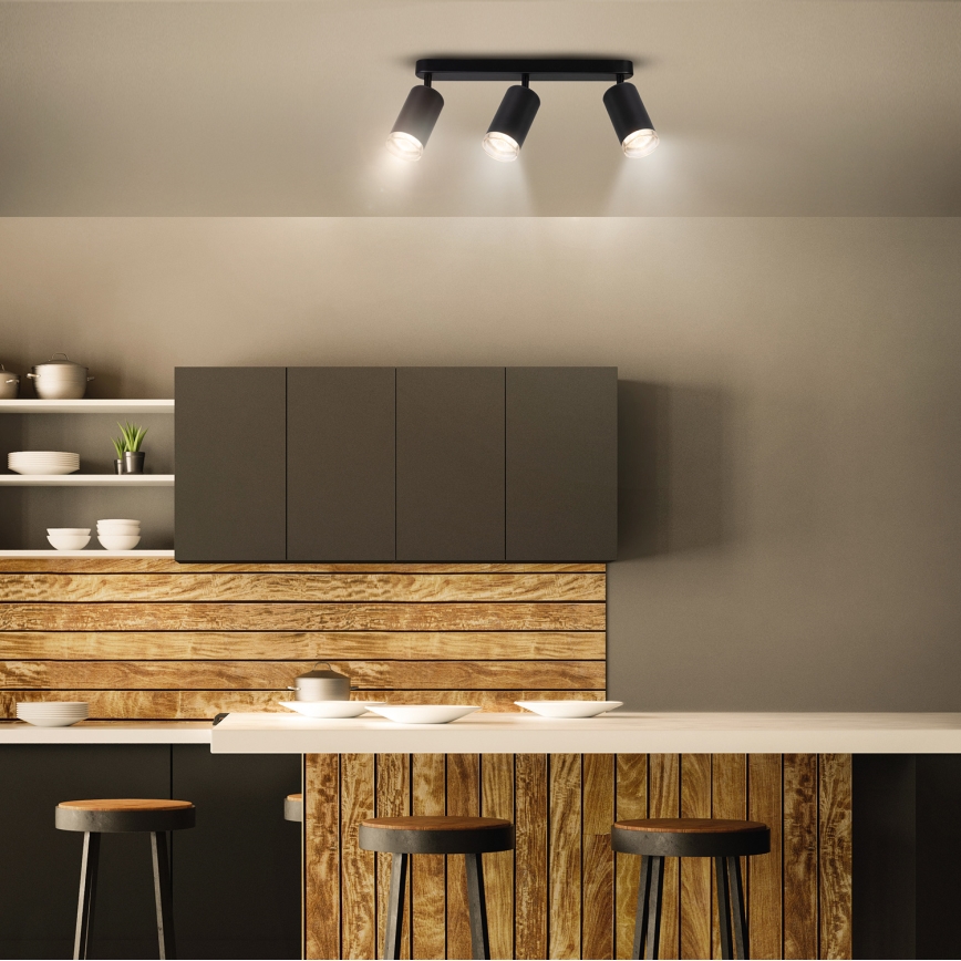 Brilagi - Φωτιστικό σποτ μπάνιου SELE 3xGU10/30W/230V IP44 μαύρο