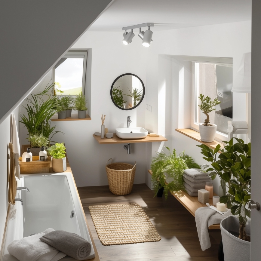 Brilagi - Φωτιστικό σποτ μπάνιου SELE 4xGU10/30W/230V IP44 ασημί