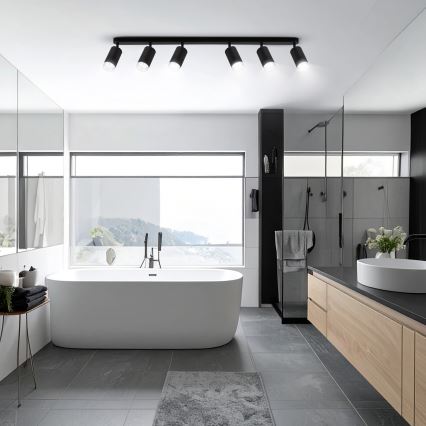 Brilagi - Φωτιστικό σποτ μπάνιου SELE 6xGU10/30W/230V IP44 μαύρο