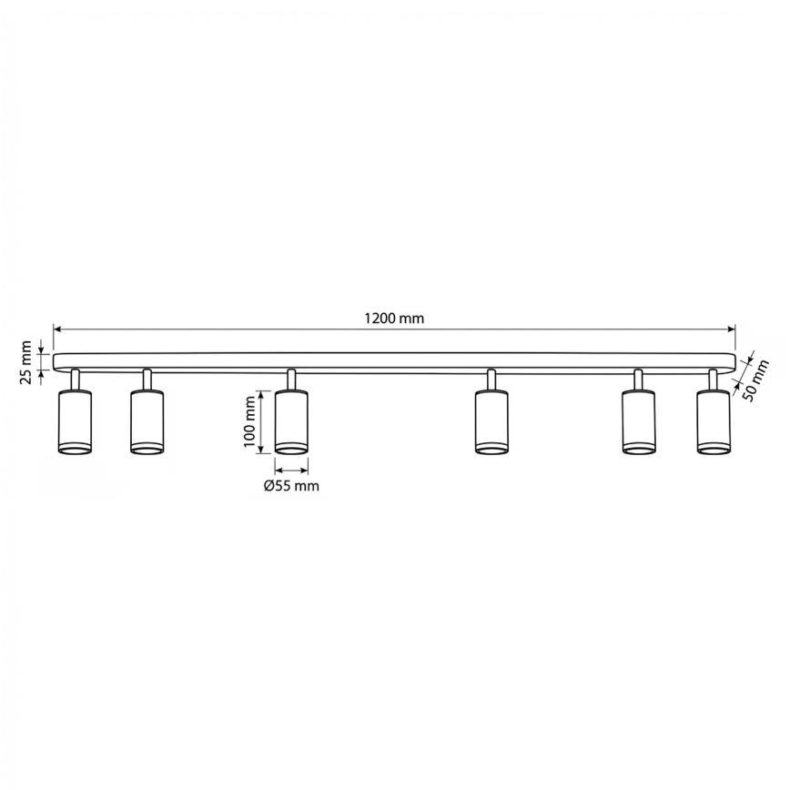 Brilagi - Φωτιστικό σποτ μπάνιου SELE 6xGU10/30W/230V IP44 μαύρο