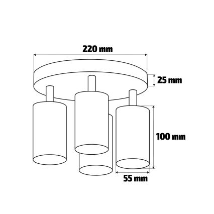 Brilagi - Φωτιστικό σποτ μπάνιου SELE AQUA 4xGU10/30W/230V IP44 λευκό