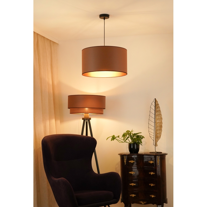 Brilagi - Φωτιστικό οροφής με καλώδιο OREGON ROLLER VEGE 1xE27/15W/230V διάμ. 45 εκ. καφέ