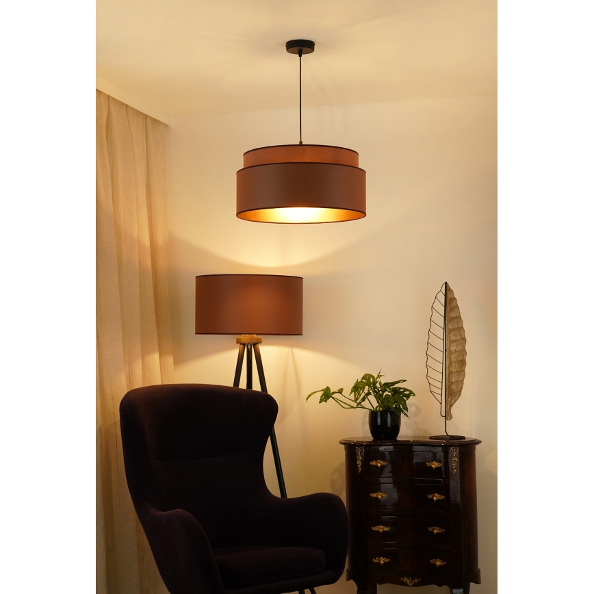 Brilagi - Φωτιστικό οροφής με καλώδιο OREGON VEGE 1xE27/15W/230V διάμ. 45 εκ. καφέ