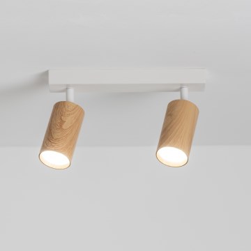Brilagi - Φωτιστικό σποτ SELE 2xGU10/30W/230V λευκό/δρύινο ντεκόρ