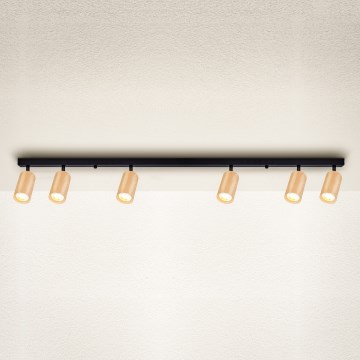 Brilagi - Φωτιστικό σποτ SELE 6xGU10/30W/230V μαύρο/δρύινο ντεκόρ