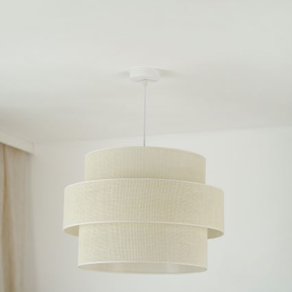 Brilagi - Φωτιστικό οροφής με καλώδιο SPACE YUTE 1xE27/15W/230V διάμ. 50 εκ. κρεμ/λευκό