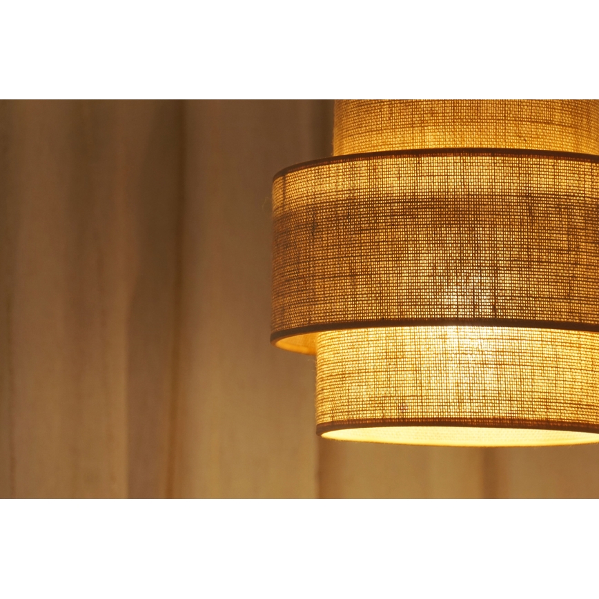 Brilagi - Φωτιστικό οροφής με καλώδιο SPACE YUTE 1xE27/15W/230V διάμ. 25 εκ. μπεζ/λευκό