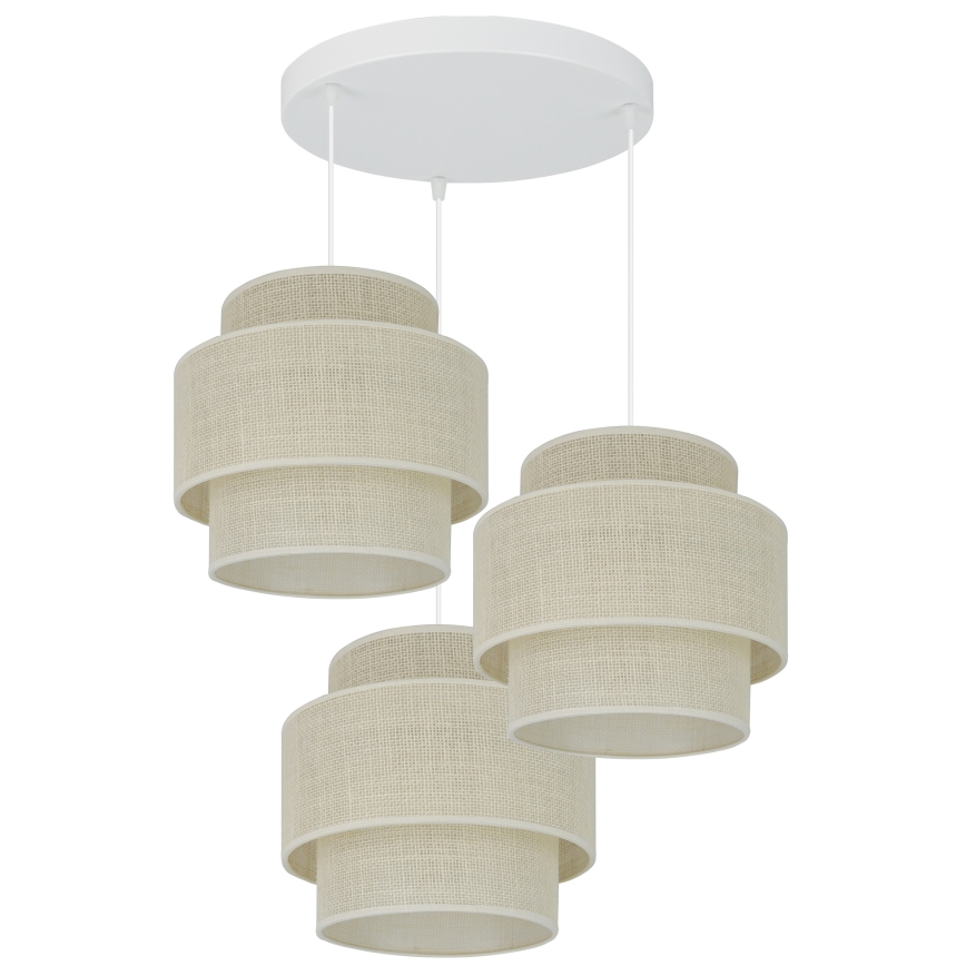 Brilagi - Φωτιστικό οροφής με καλώδιο SPACE YUTE 3xE27/15W/230V κρεμ/λευκό