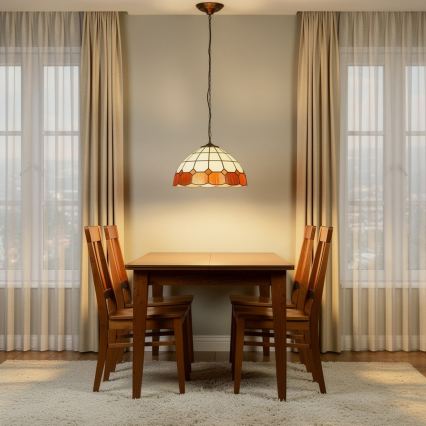 Brilagi - φωτιστικό Tiffany από βιτρώ με αλυσίδα SIENNA 1xE27/60W/230V διάμετρος 40 εκ.