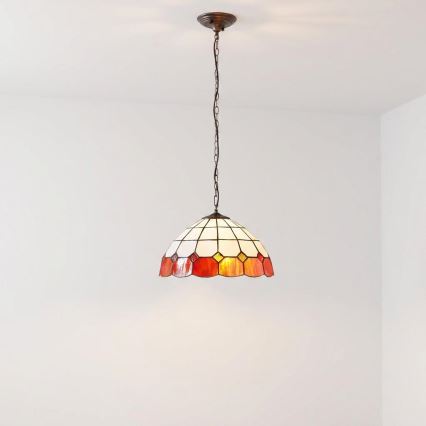 Brilagi - φωτιστικό Tiffany από βιτρώ με αλυσίδα SIENNA 1xE27/60W/230V διάμετρος 40 εκ.