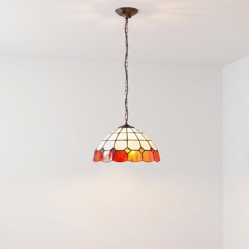 Brilagi - φωτιστικό Tiffany από βιτρώ με αλυσίδα SIENNA 1xE27/60W/230V διάμετρος 40 εκ.
