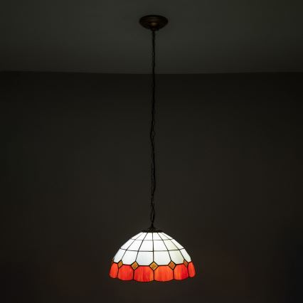 Brilagi - φωτιστικό Tiffany από βιτρώ με αλυσίδα SIENNA 1xE27/60W/230V διάμετρος 40 εκ.