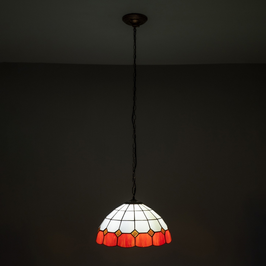 Brilagi - φωτιστικό Tiffany από βιτρώ με αλυσίδα SIENNA 1xE27/60W/230V διάμετρος 40 εκ.