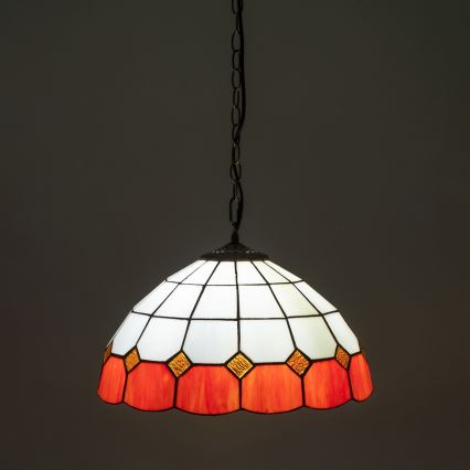 Brilagi - φωτιστικό Tiffany από βιτρώ με αλυσίδα SIENNA 1xE27/60W/230V διάμετρος 40 εκ.