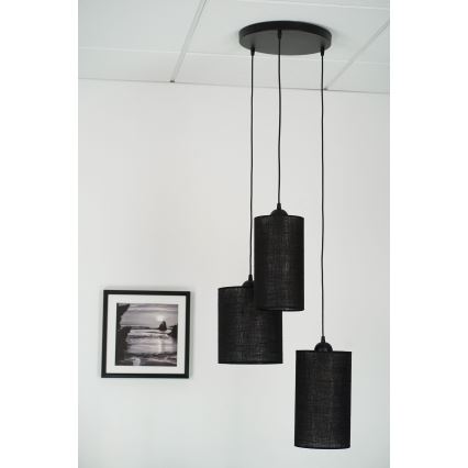 Brilagi - Φωτιστικό οροφής με καλώδιο TUBES 3xE27/15W/230V μαύρο