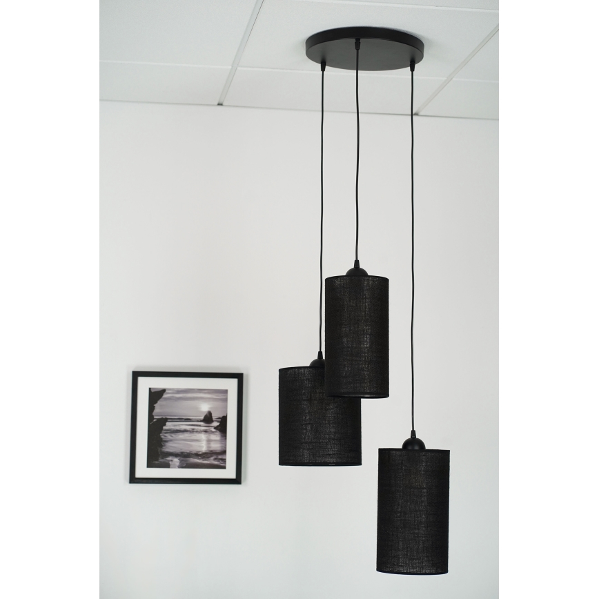 Brilagi - Φωτιστικό οροφής με καλώδιο TUBES 3xE27/15W/230V μαύρο