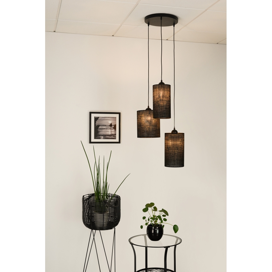 Brilagi - Φωτιστικό οροφής με καλώδιο TUBES 3xE27/15W/230V μαύρο