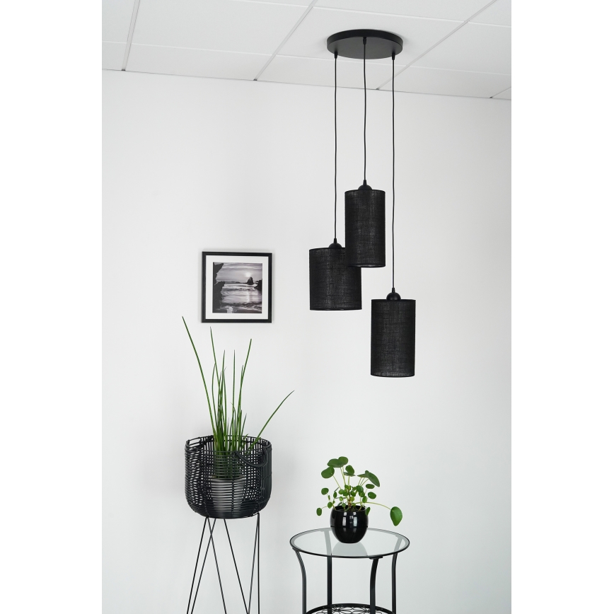 Brilagi - Φωτιστικό οροφής με καλώδιο TUBES 3xE27/15W/230V μαύρο