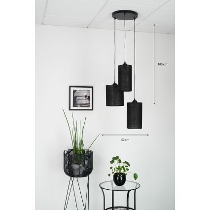 Brilagi - Φωτιστικό οροφής με καλώδιο TUBES 3xE27/15W/230V μαύρο