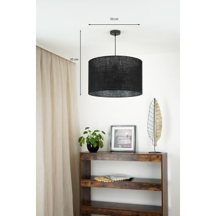 Brilagi - Φωτιστικό οροφής με καλώδιο TUBES ROLLER 1xE27/15W/230V διάμ. 50 εκ. μαύρο