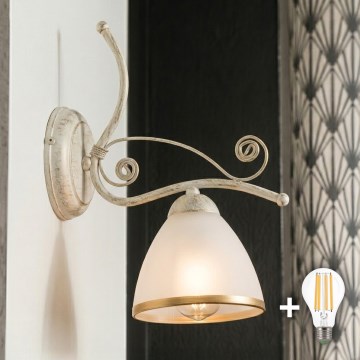 Brilagi - Φωτιστικό τοίχου LED ANTICO 1xE27/60W/230V λευκή πατίνα