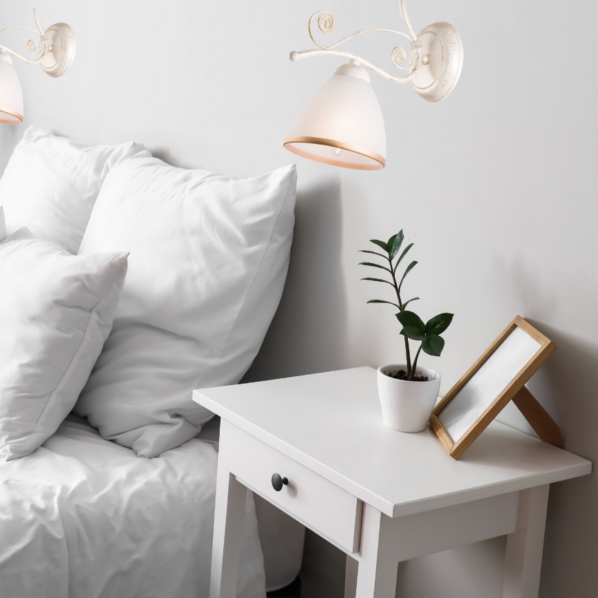 Brilagi - Φωτιστικό τοίχου LED ANTICO 1xE27/60W/230V λευκή πατίνα