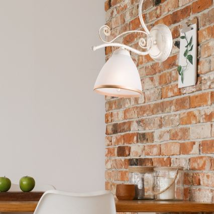 Brilagi - Φωτιστικό τοίχου LED ANTICO 1xE27/60W/230V λευκή πατίνα
