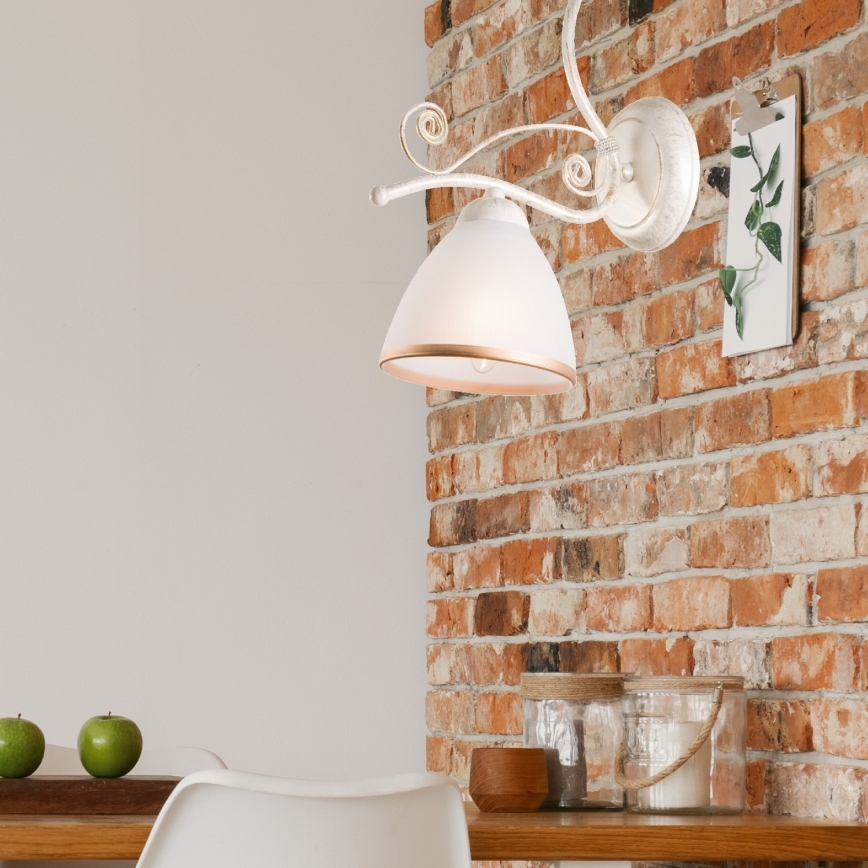 Brilagi - Φωτιστικό τοίχου LED ANTICO 1xE27/60W/230V λευκή πατίνα