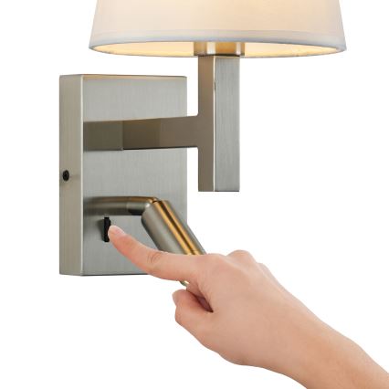 Brilagi - Φωτιστικό τοίχου LED DEYA 1xE14/40W/230V + LED/3W λευκό/ματ χρώμιο