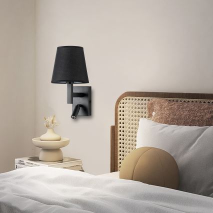 Brilagi - Φωτιστικό τοίχου LED DEYA 1xE14/40W/230V + LED/3W μαύρο