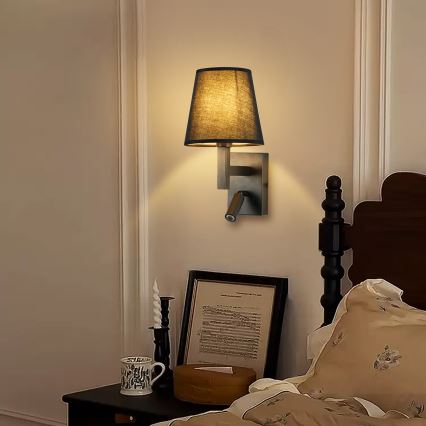 Brilagi - Φωτιστικό τοίχου LED DEYA 1xE14/40W/230V + LED/3W μαύρο