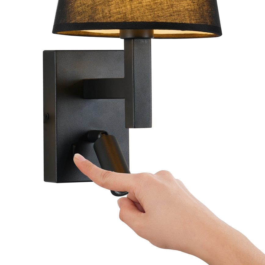 Brilagi - Φωτιστικό τοίχου LED DEYA 1xE14/40W/230V + LED/3W μαύρο